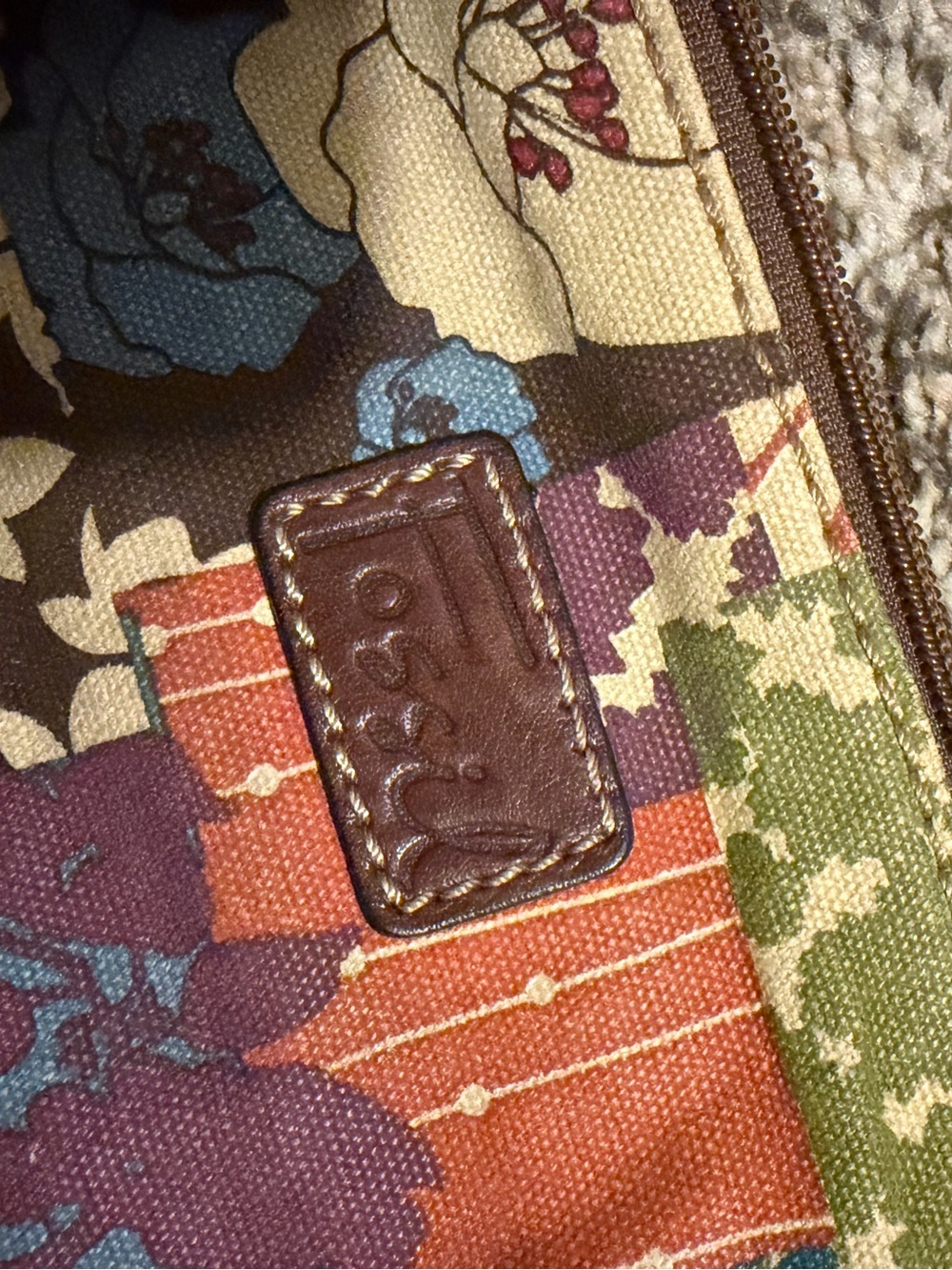 Vintage Fossil Multicolor Canvas Crossbody Messenger Bag Purse - Picture 2 of 6